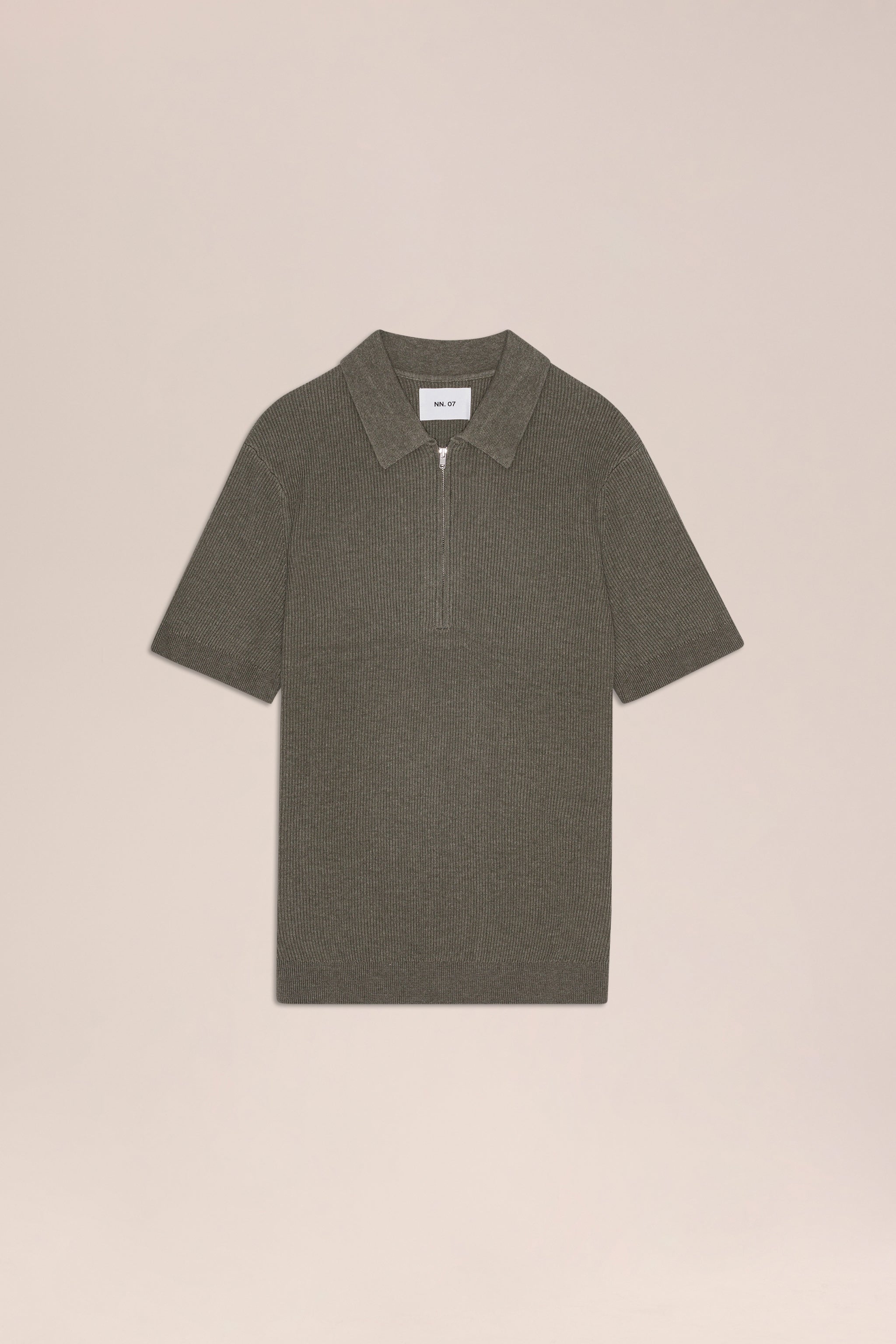 NN.07 Hansie Ribbed Half-Zip Polo 60019 - Capers