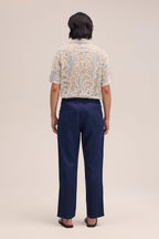 NN.07 Aden Linen Chino Trouser 1454 - Navy Blue