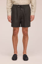 NN.07 Gregor Linen Shorts 1454 - Dark Army