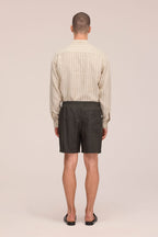 NN.07 Gregor Linen Shorts 1454 - Dark Army