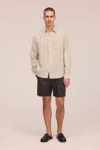 NN.07 Gregor Linen Shorts 1454 - Dark Army