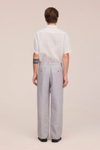 NN.07 Kay Relaxed Fit Linen Trousers 1455 - Grey Stripe