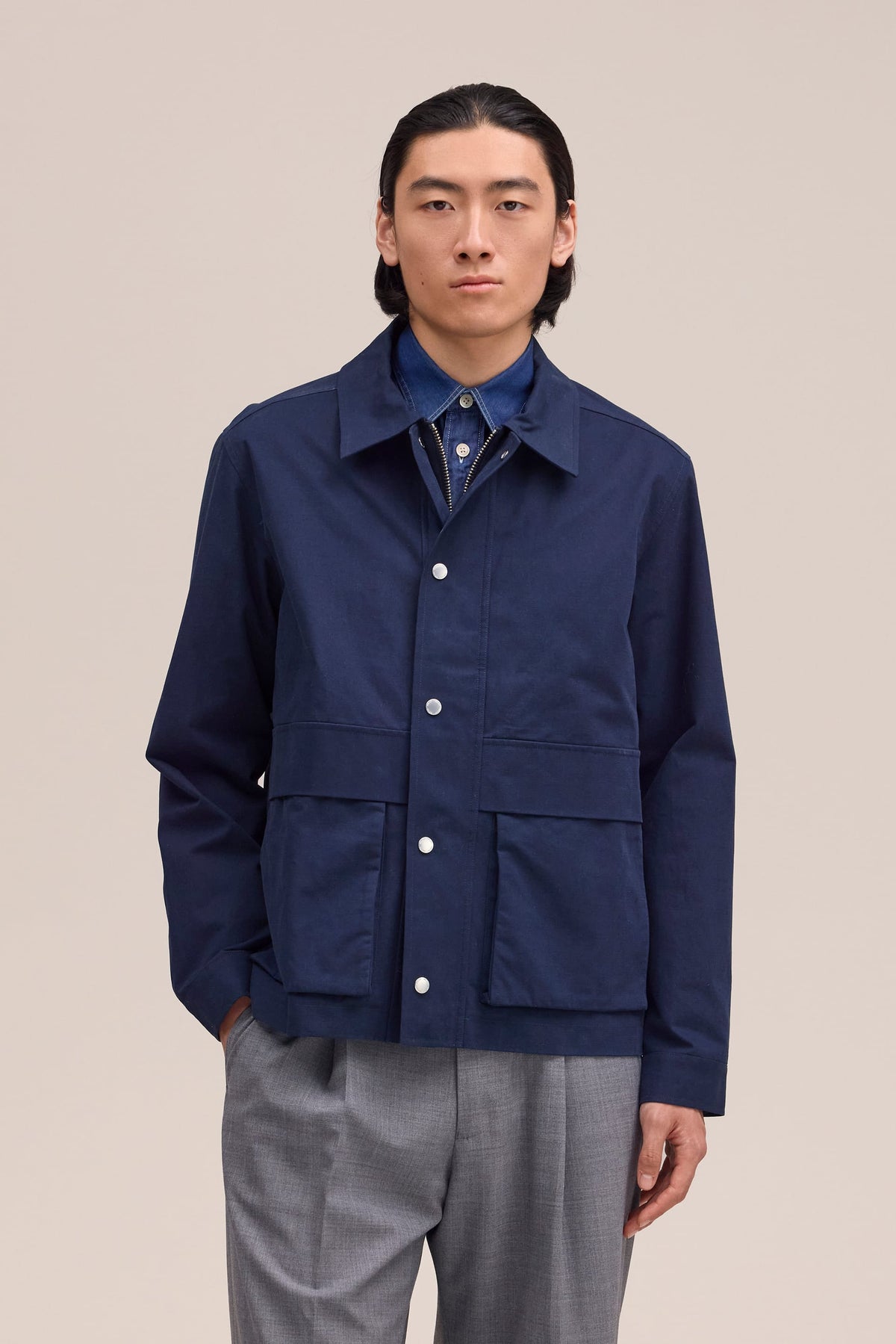 NN.07 Paulo Zip Jacket - Navy Blue