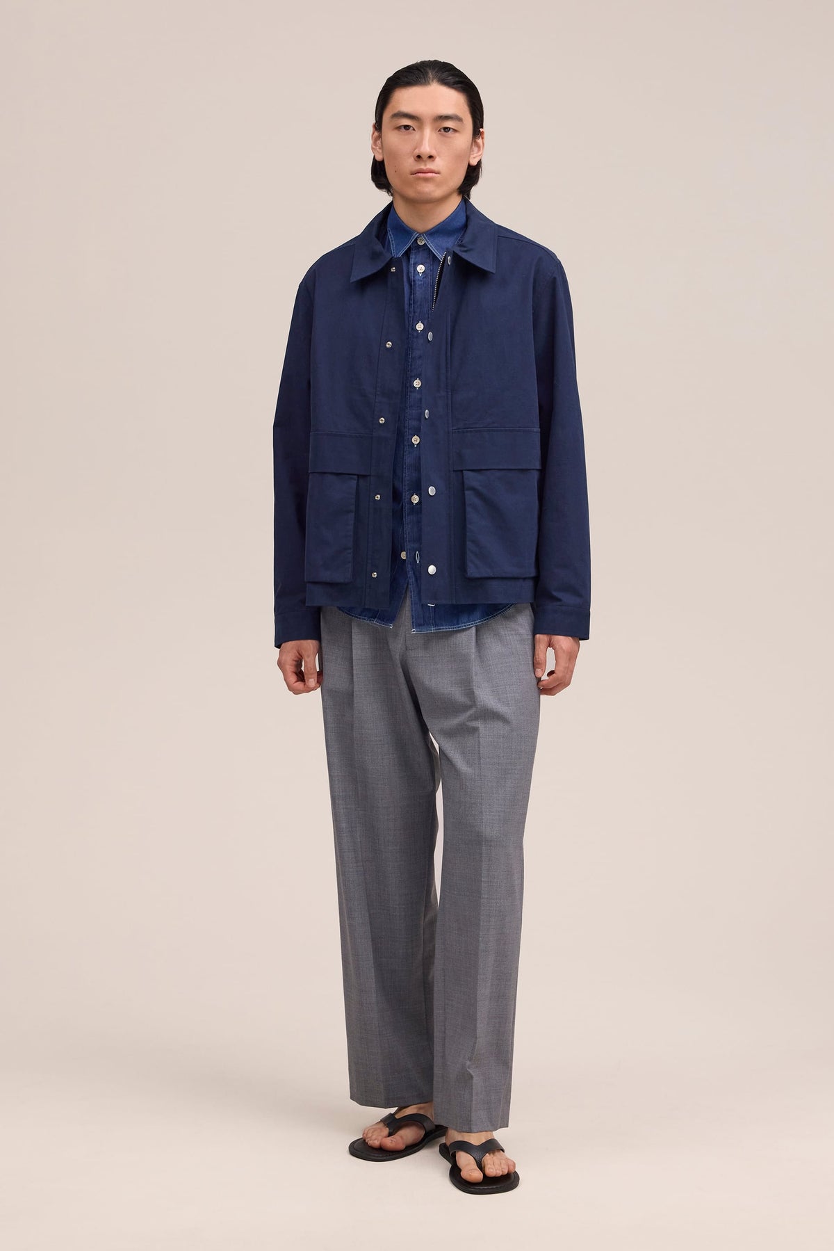 NN.07 Paulo Zip Jacket - Navy Blue