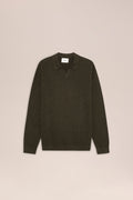 NN.07 Paul Long Sleeve Knitted Polo - Dark Army
