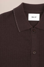 NN.07 Nalo Textured Knit Polo 60039 - Deep Truffle