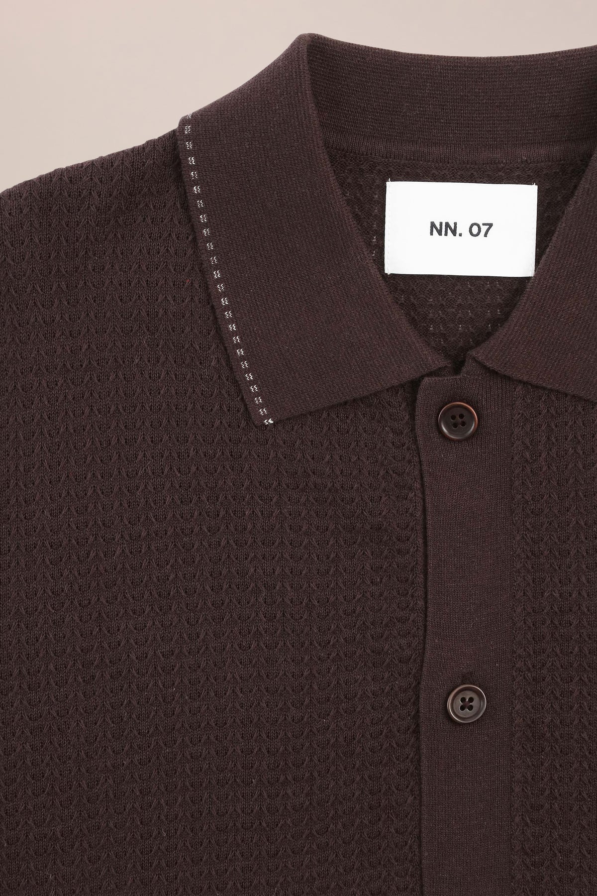 NN.07 Nalo Textured Knit Polo 60039 - Deep Truffle