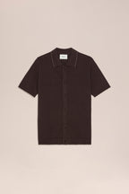 NN.07 Nalo Textured Knit Polo 60039 - Deep Truffle