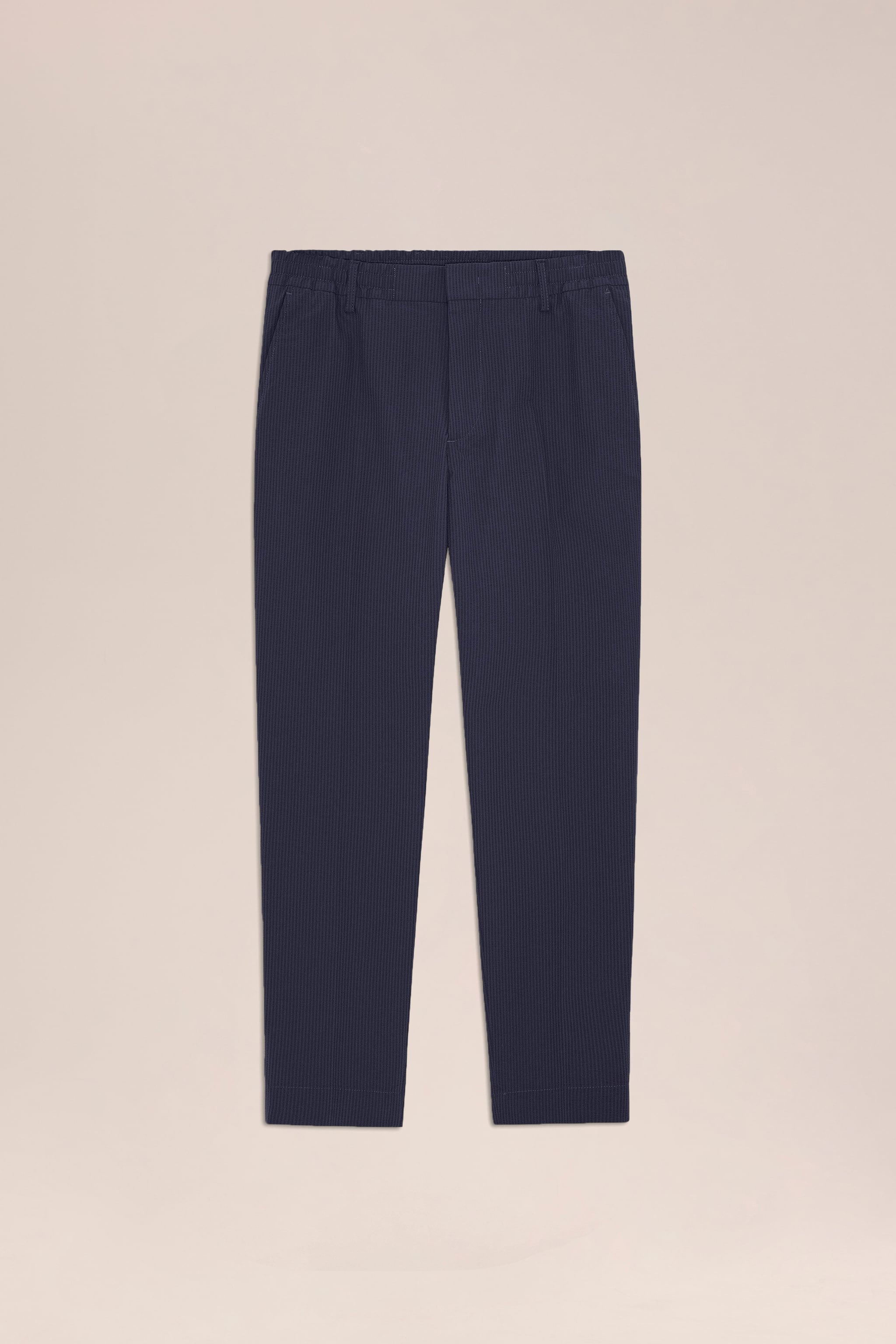NN.07 Billie Seersucker Trousers 10038 - Navy Blue