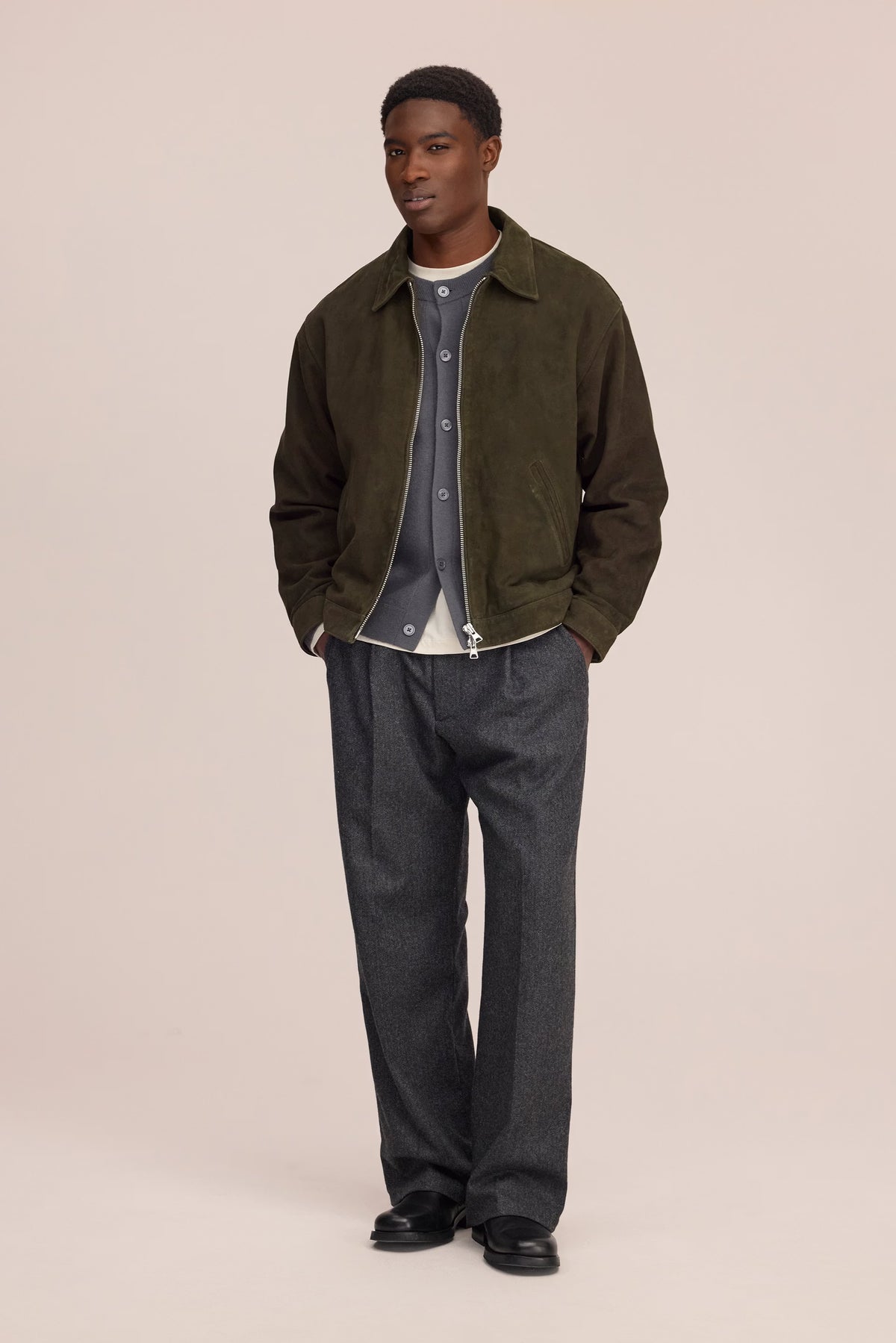 NN.07 Heavy Goat Suede Jacket 80030 - Deep Truffle