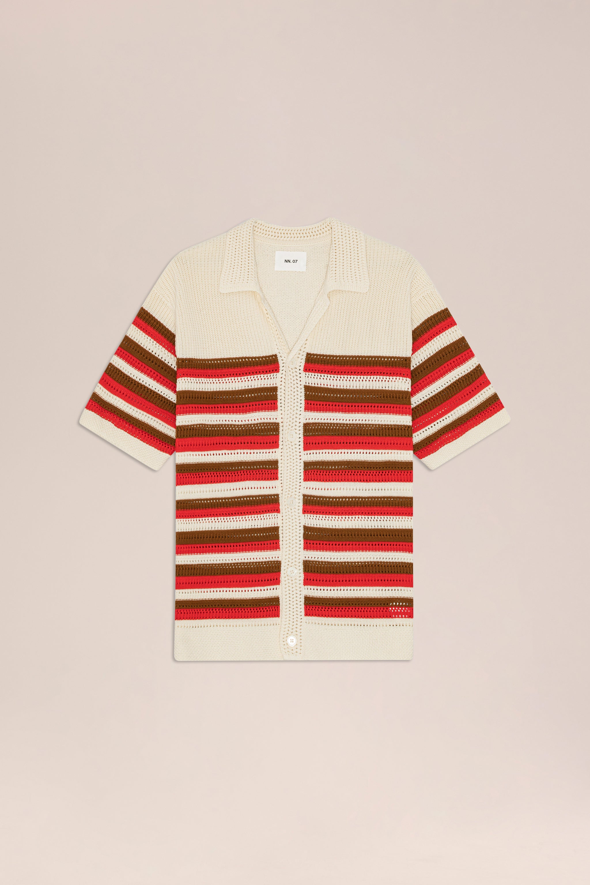 NN.07 Lars Knitted Polo Cardigan 60019 - Ivory