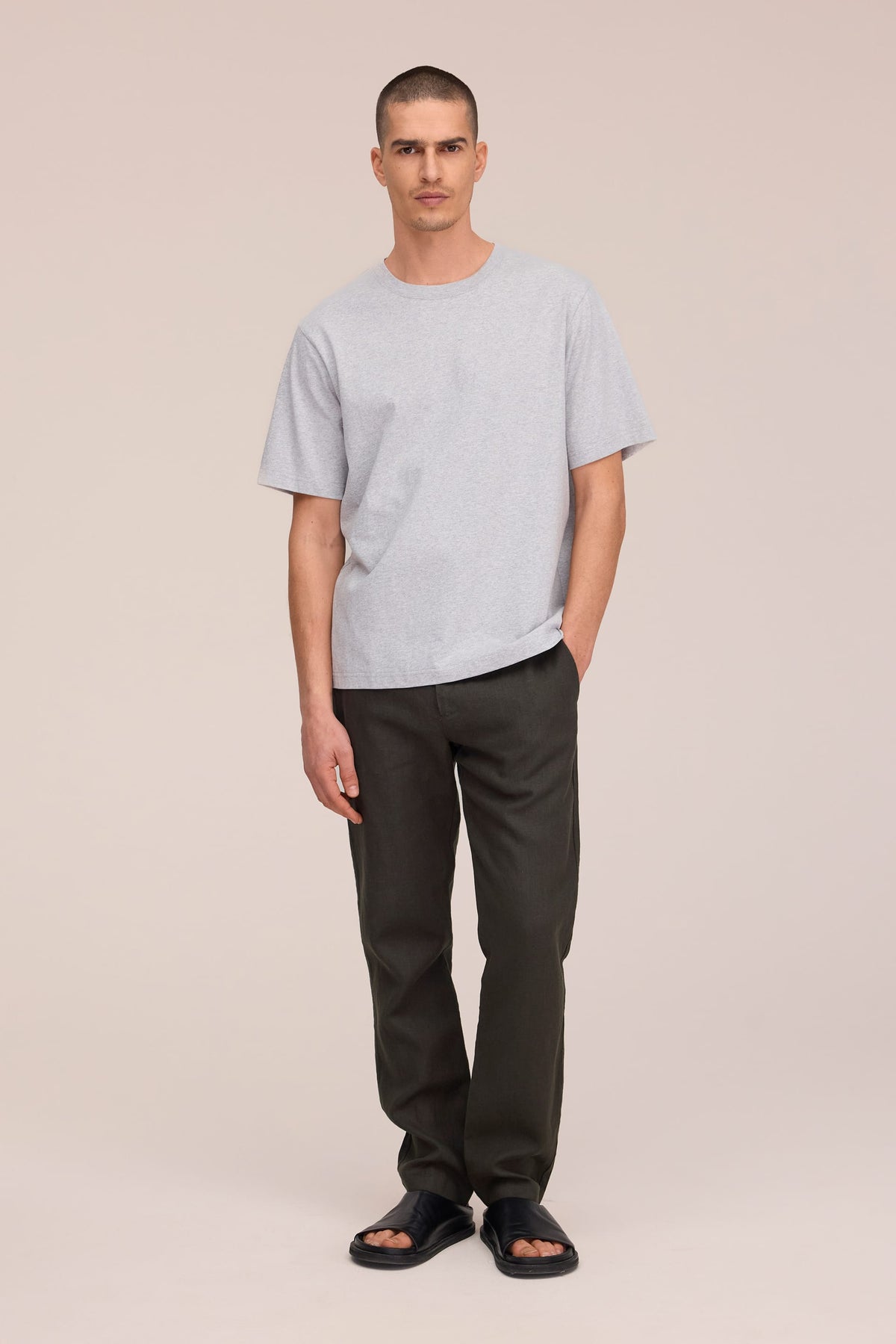 NN.07 Jett Printed Cotton T-Shirt 30026 - Grey Melange