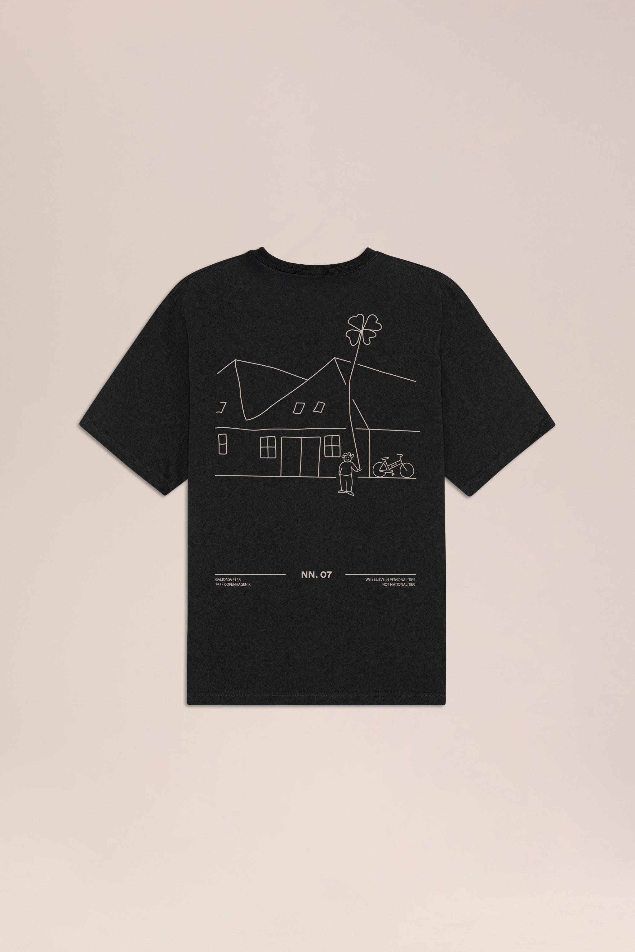 NN.07 Jett Printed Cotton T-Shirt 30026 - Black