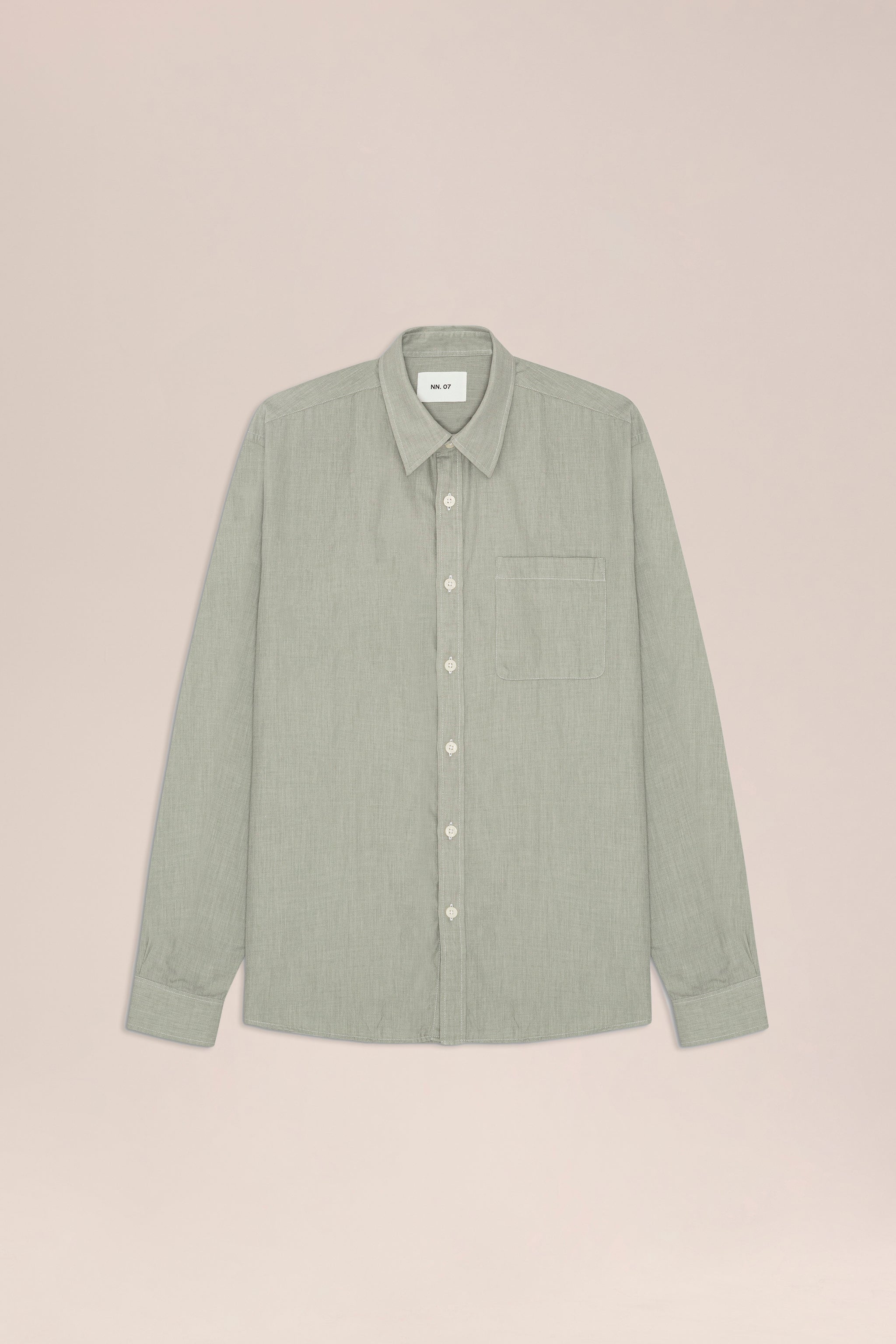 NN.07 Deon Long Sleeve Chambray Shirt 50053 - Sea Spray