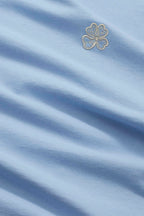 NN.07 Jett Embroidered Cotton T-Shirt 30026 - Cerulean