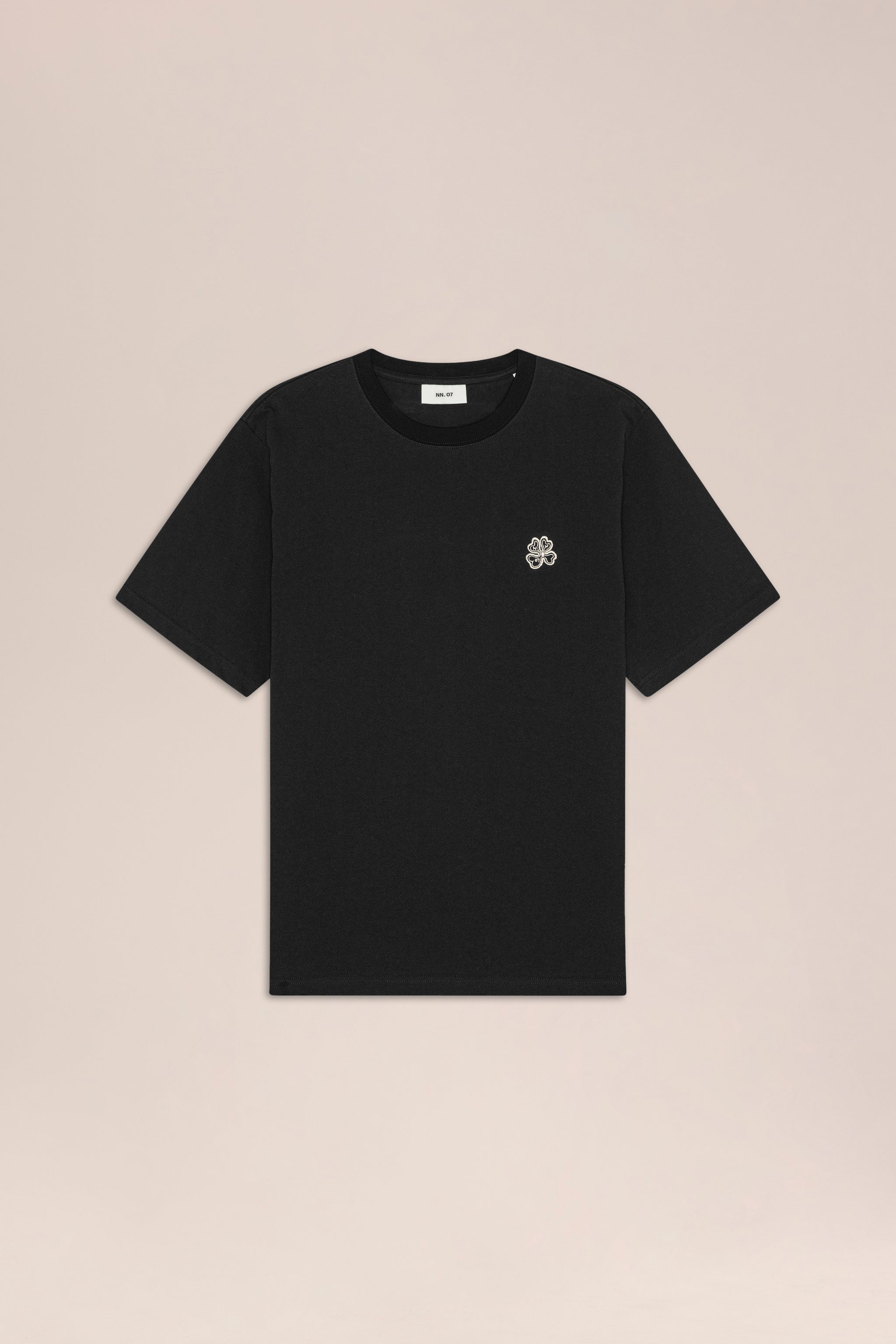 NN.07 Jett Embroidered Cotton T-Shirt 30026 - Black