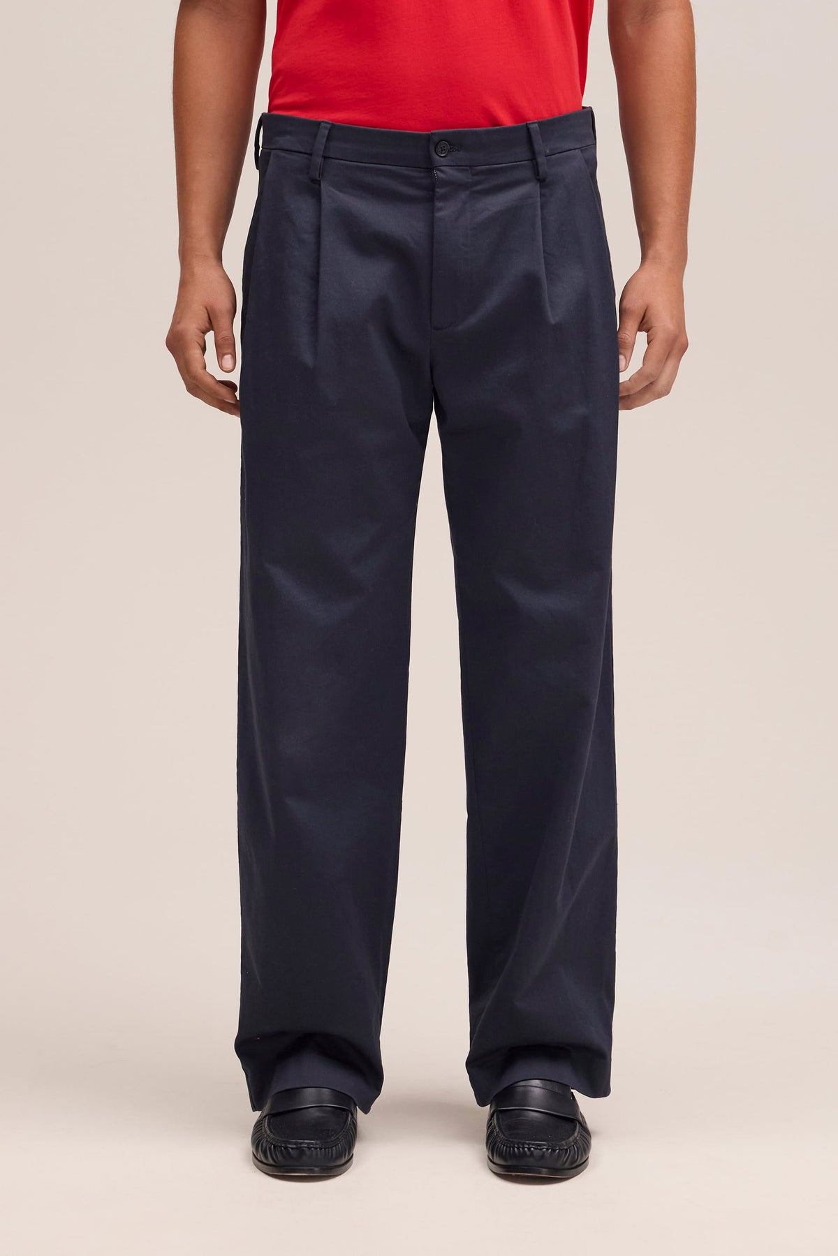 NN.07 Justin Wide Leg Trousers 1420 - Marine Navy