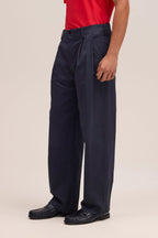 NN.07 Justin Wide Leg Trousers 1420 - Marine Navy