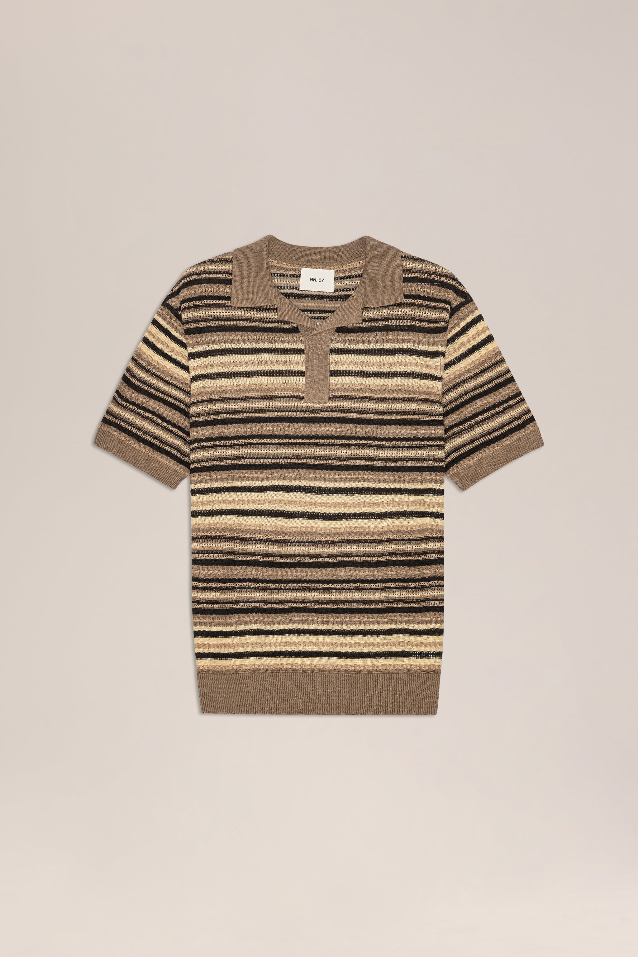 NN.07 Noam Textured Linen Polo - Mable Husk