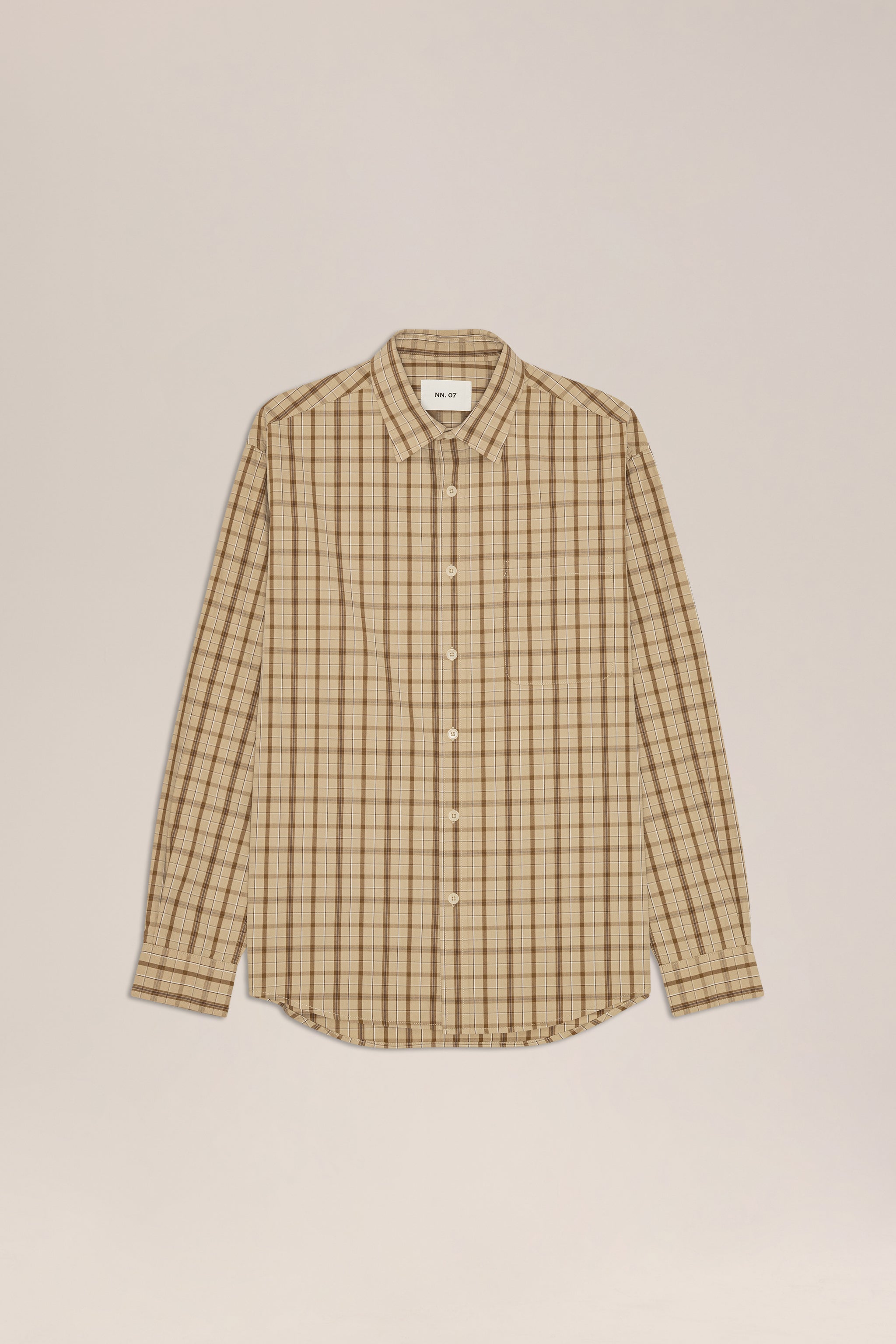 NN.07 Deon Check Shirt 50035 - Khaki Check