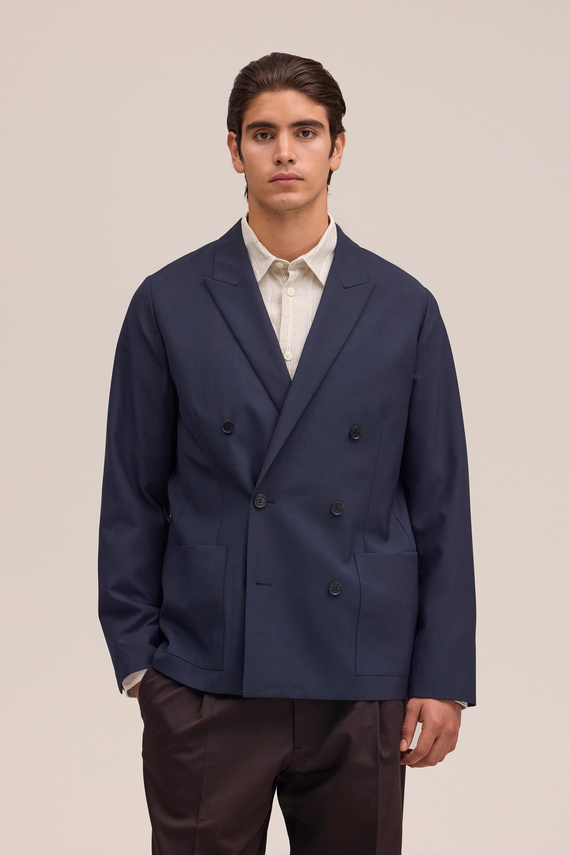 NN07 Jordin Double Breasted Blazer Deep Navy 10002