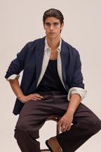 NN07 Jordin Double Breasted Blazer Deep Navy 10002