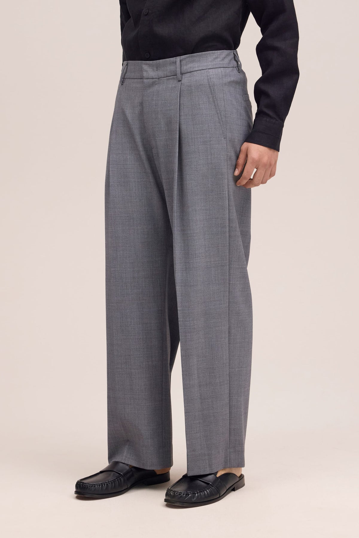 NN.07 Kay Relaxed Fit Wool Blend Trouser 10037 - Light Grey Melange