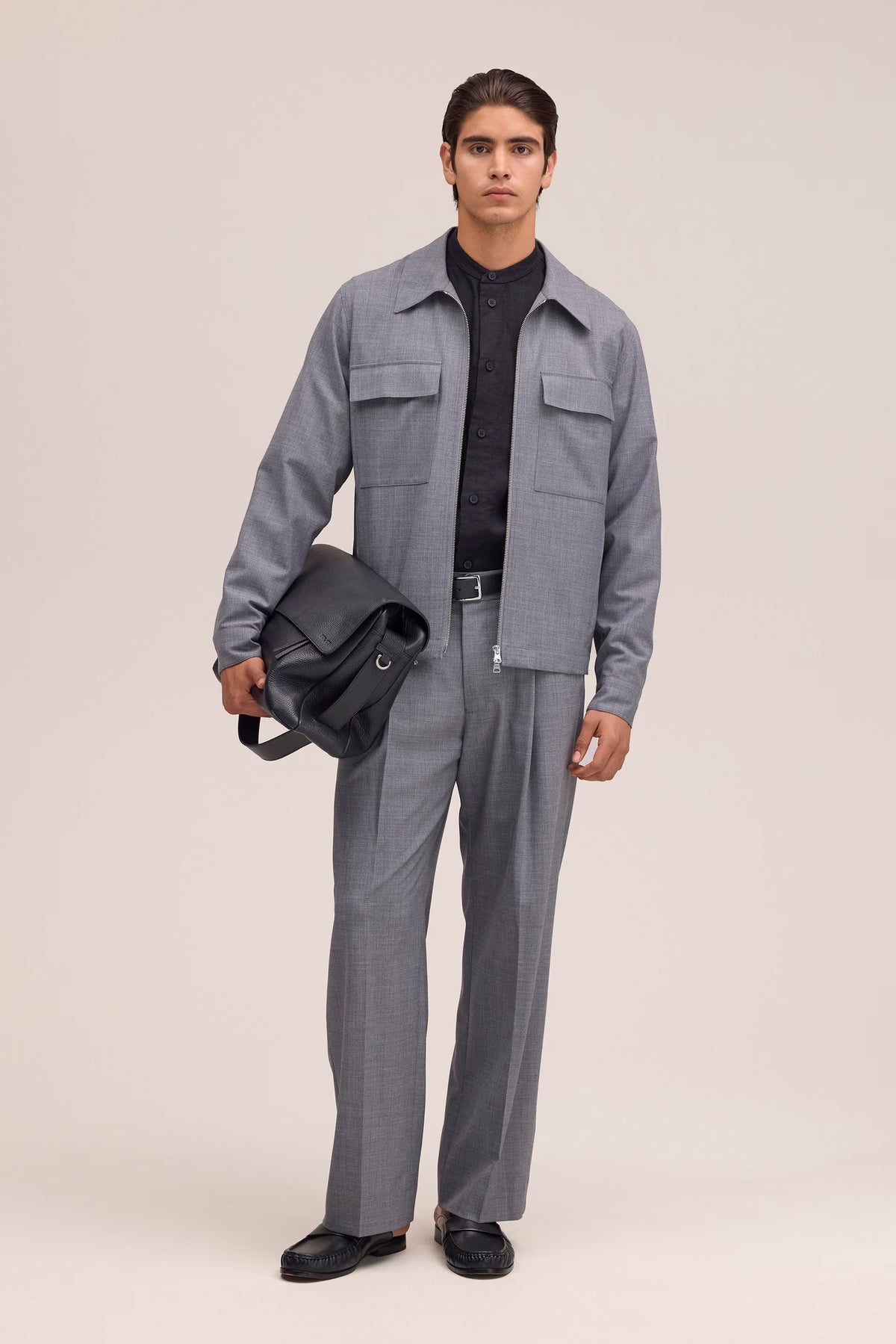 NN.07 Kay Relaxed Fit Wool Blend Trouser 10037 - Light Grey Melange