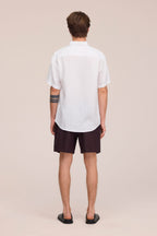 NN.07 Deon Short Sleeve Linen Shirt 5708 - White