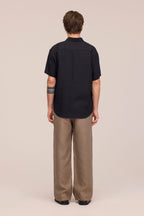 NN.07 Deon Short Sleeve Linen Shirt 5708 - Black