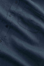 NN.07 Deon Short Sleeve Linen Shirt 5708 - Navy Blue