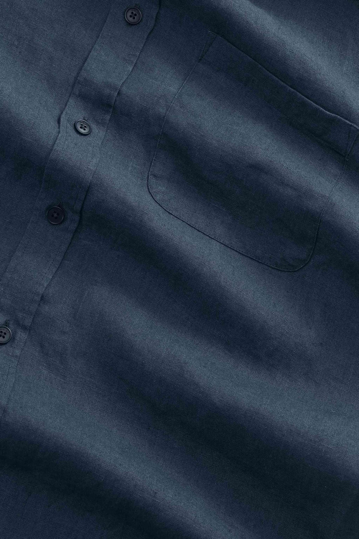 NN.07 Deon Short Sleeve Linen Shirt 5708 - Navy Blue