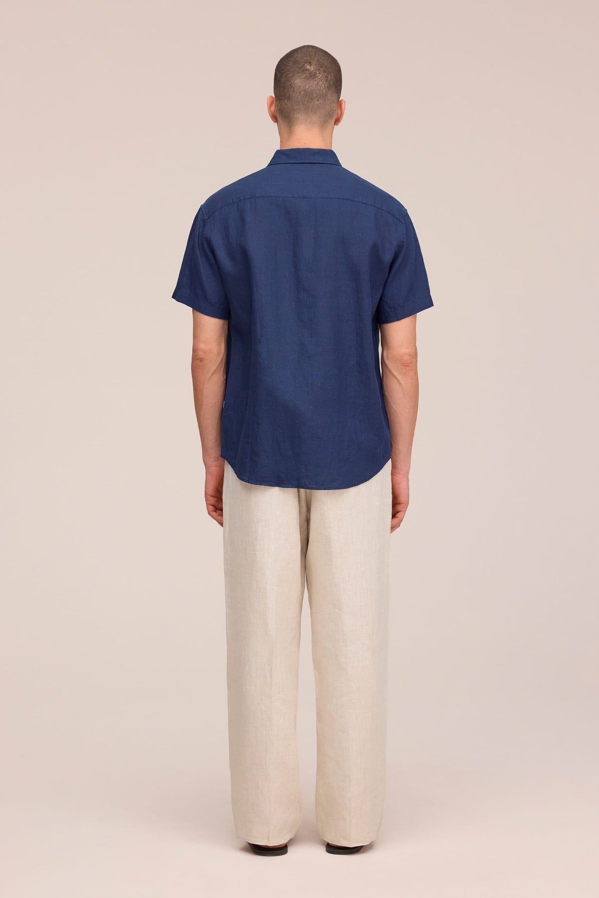 NN.07 Deon Short Sleeve Linen Shirt 5708 - Navy Blue