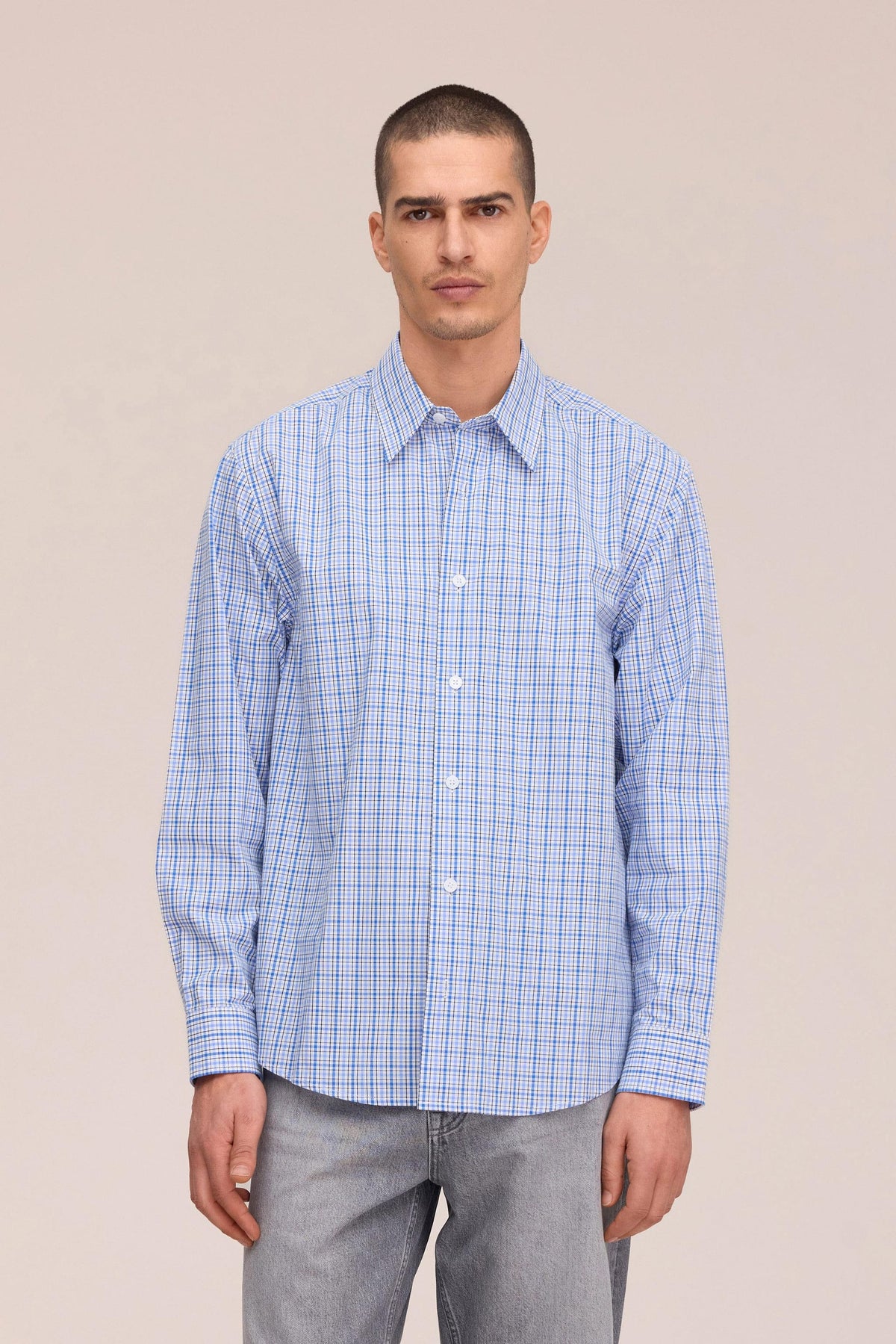 NN.07 Quinsy Check Shirt 50070 - Cobolt Check