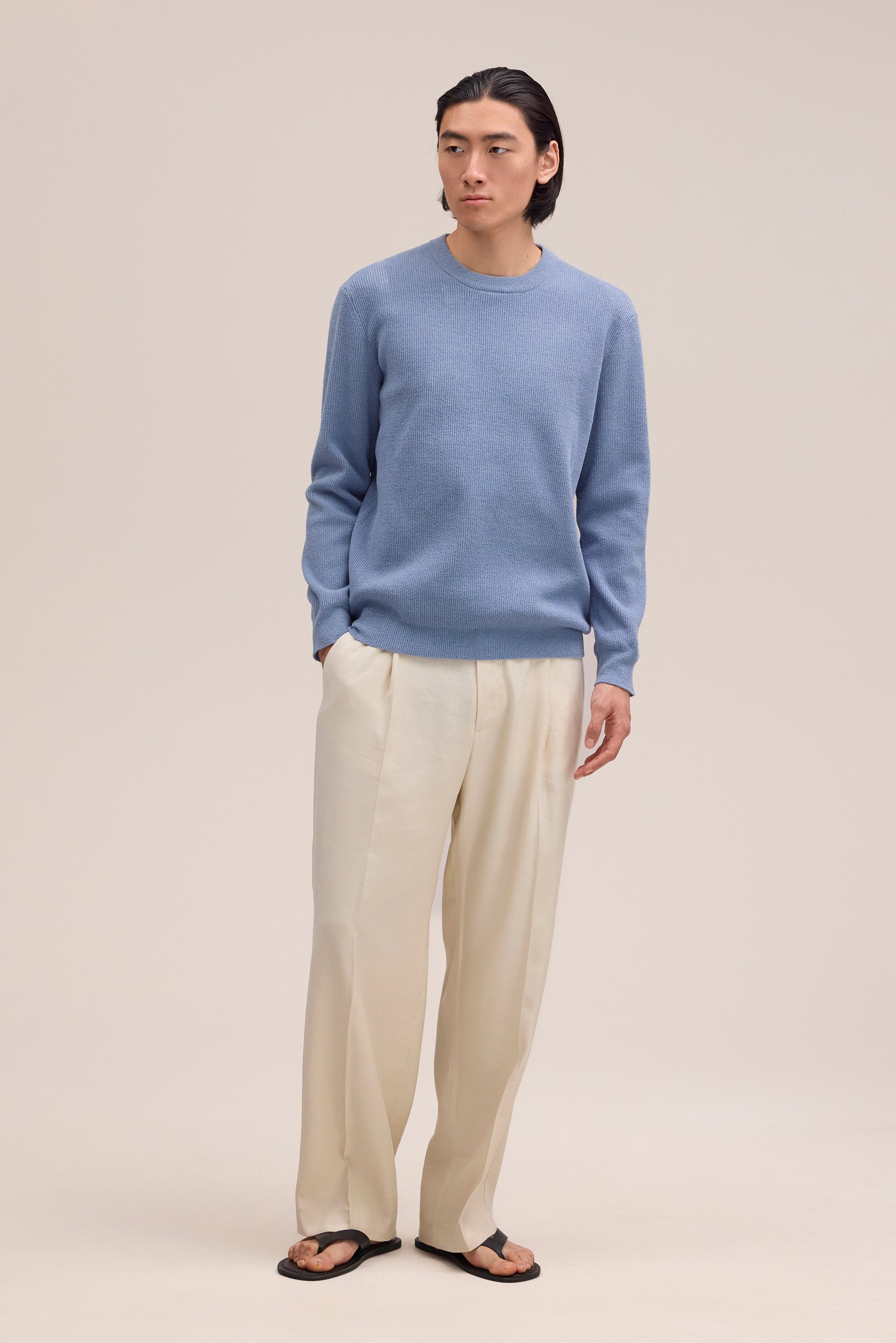 NN.07 Danny Lightweight Sweater 6429  - Stone Blue