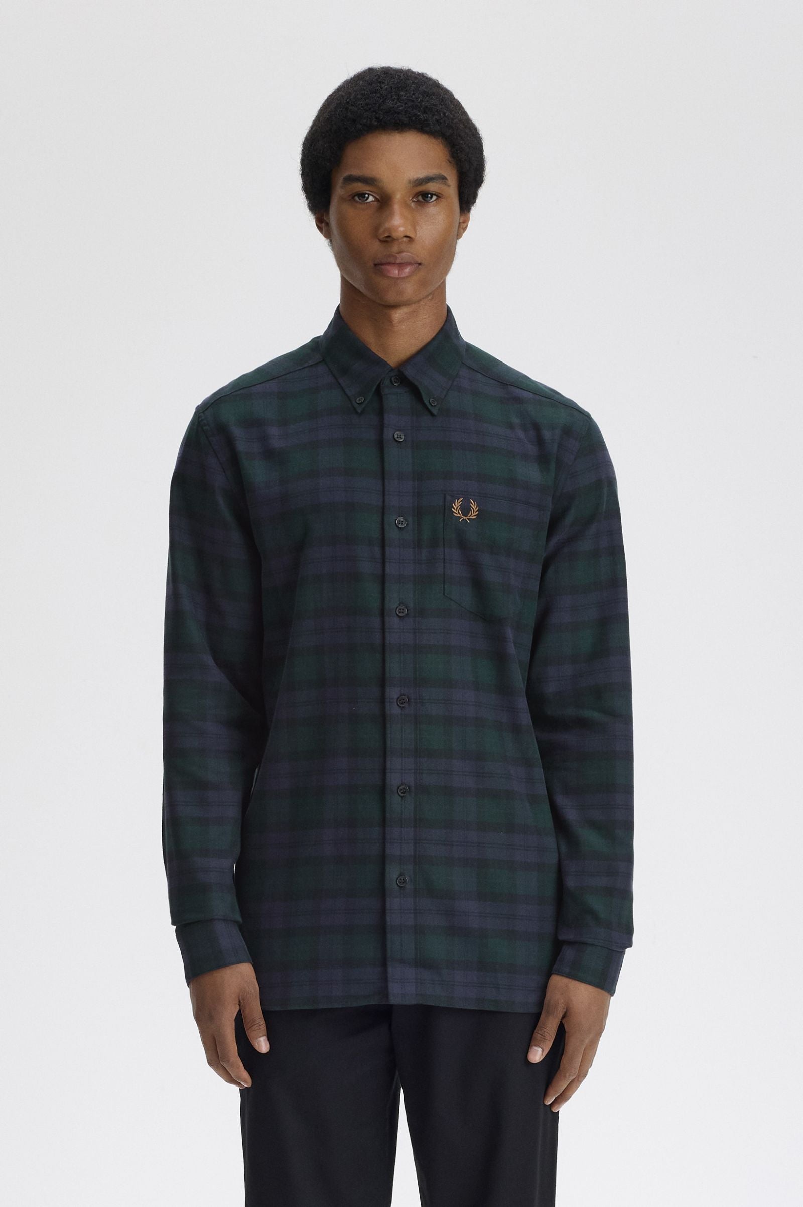 Fred Perry Brushed Black Watch Tartan Shirt M1735