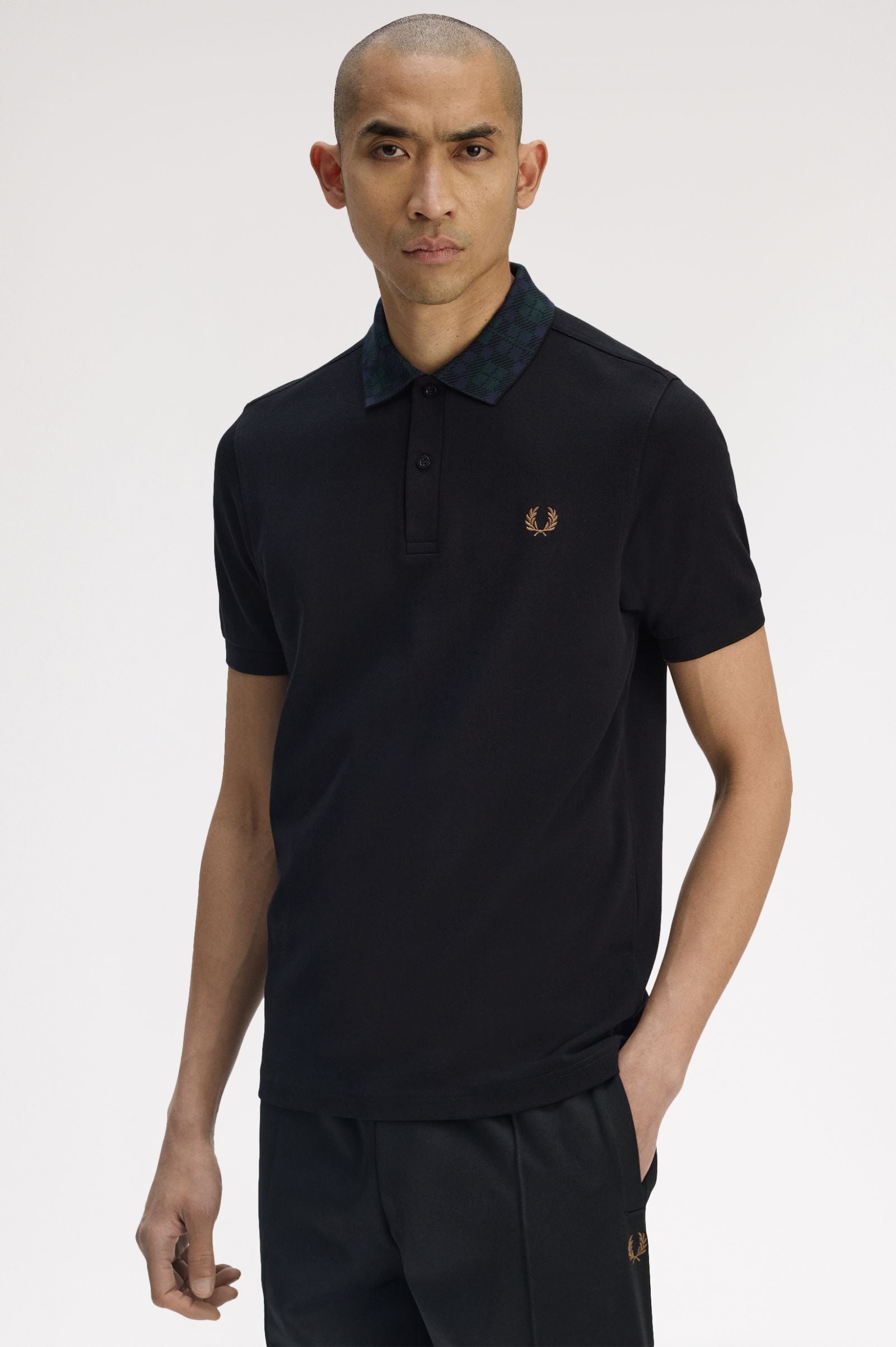 Fred Perry Black Watch Tartan Collar Polo M1762