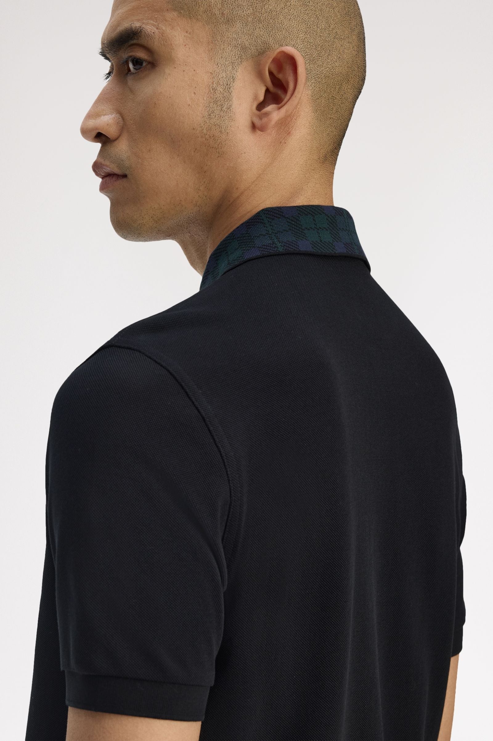 Fred Perry Black Watch Tartan Collar Polo M1762