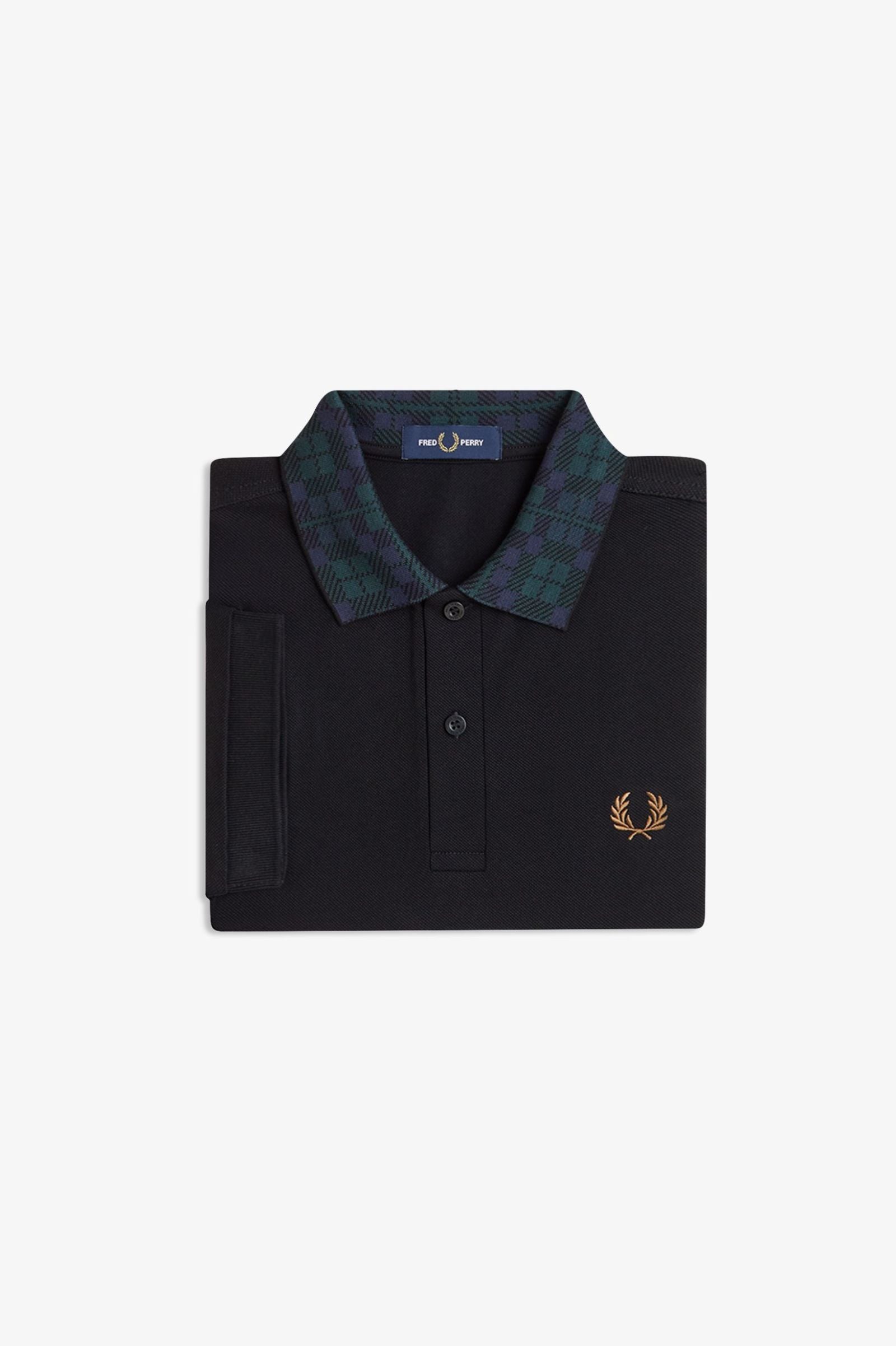 Fred Perry Black Watch Tartan Collar Polo M1762