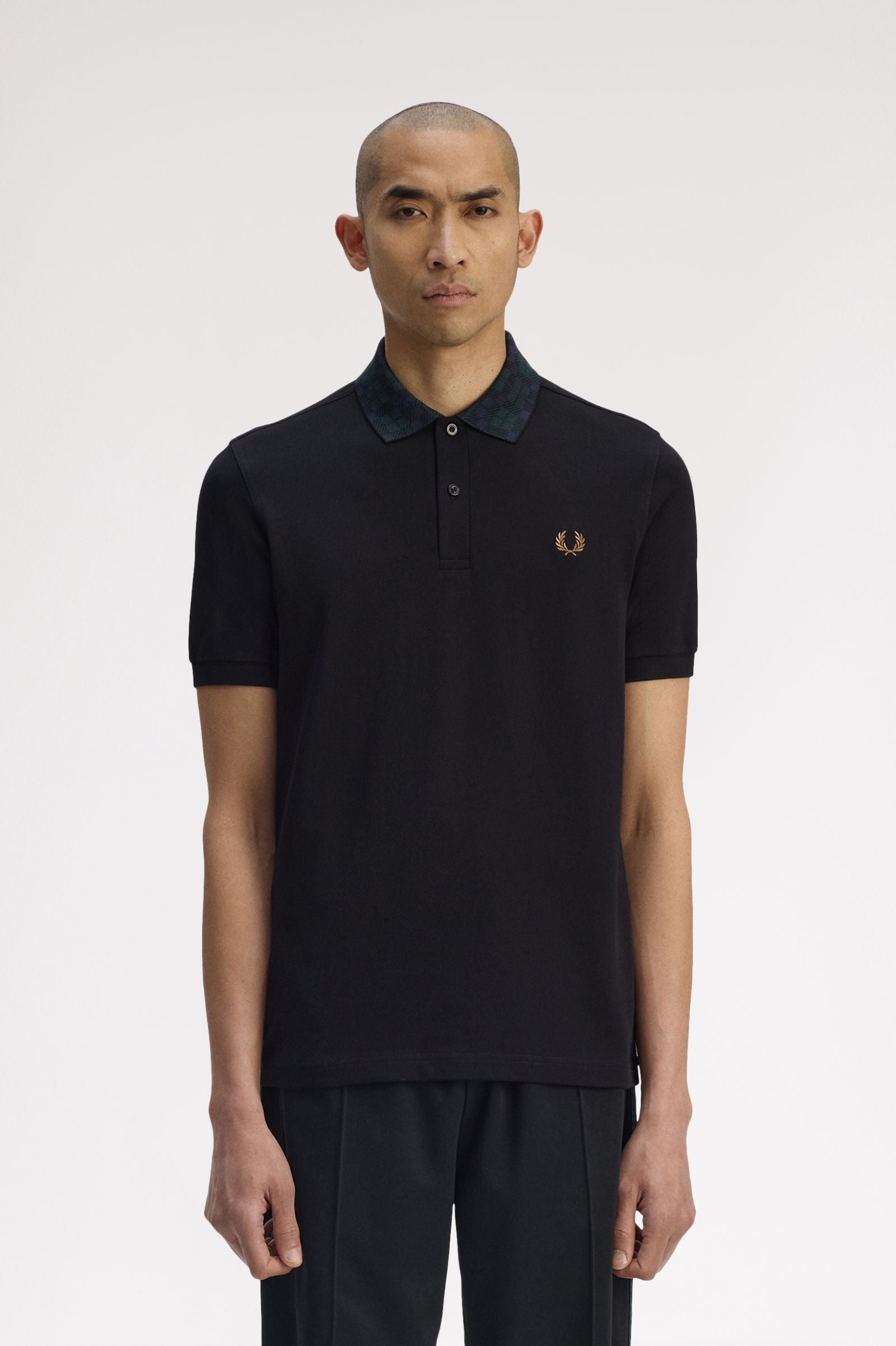 Fred Perry Black Watch Tartan Collar Polo M1762