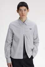 Fred Perry Striped Seersucker Zip Through Overshirt M2403
