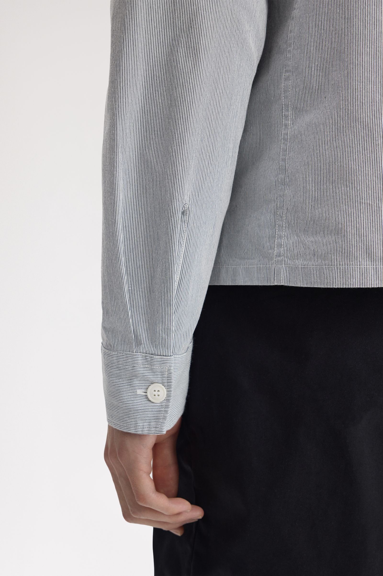 Fred Perry Striped Seersucker Zip Through Overshirt M2403