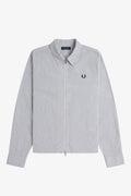 Fred Perry Striped Seersucker Zip Through Overshirt M2403