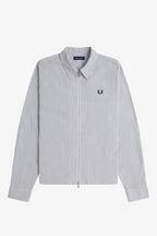 Fred Perry Striped Seersucker Zip Through Overshirt M2403