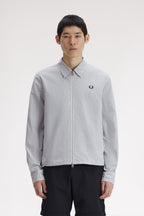 Fred Perry Striped Seersucker Zip Through Overshirt M2403