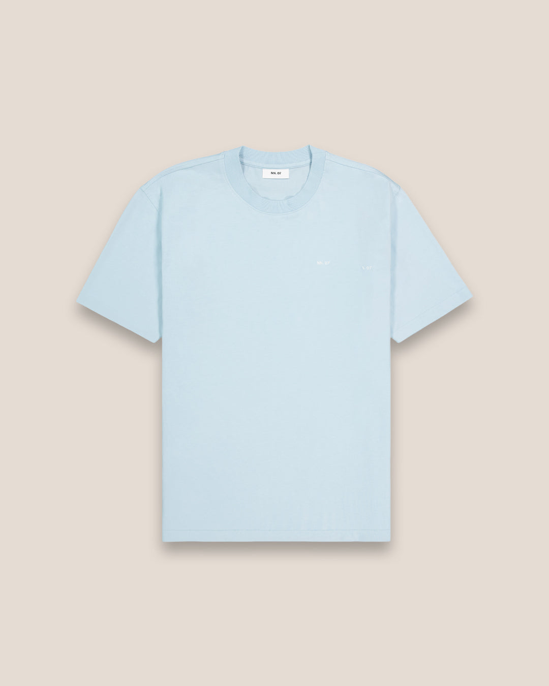 NN.07 Adam Embroided Logo Pima Cotton T-Shirt 3209 - Winter Sky