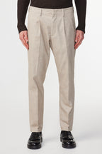NN07 Bill Pleated Cotton Blend Trouser 1067