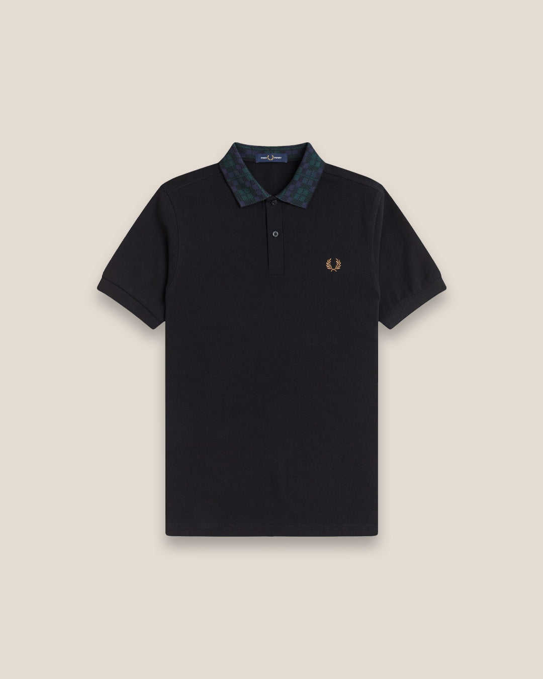 Fred Perry Black Watch Tartan Collar Polo M1762