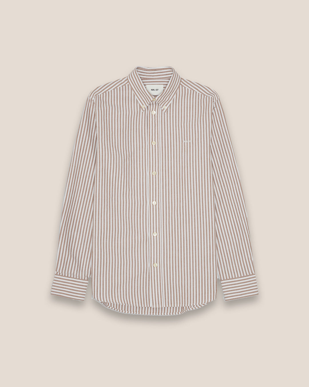 NN.07 Colby Button Down Oxford Shirt 5910 - Terracotta Stripe