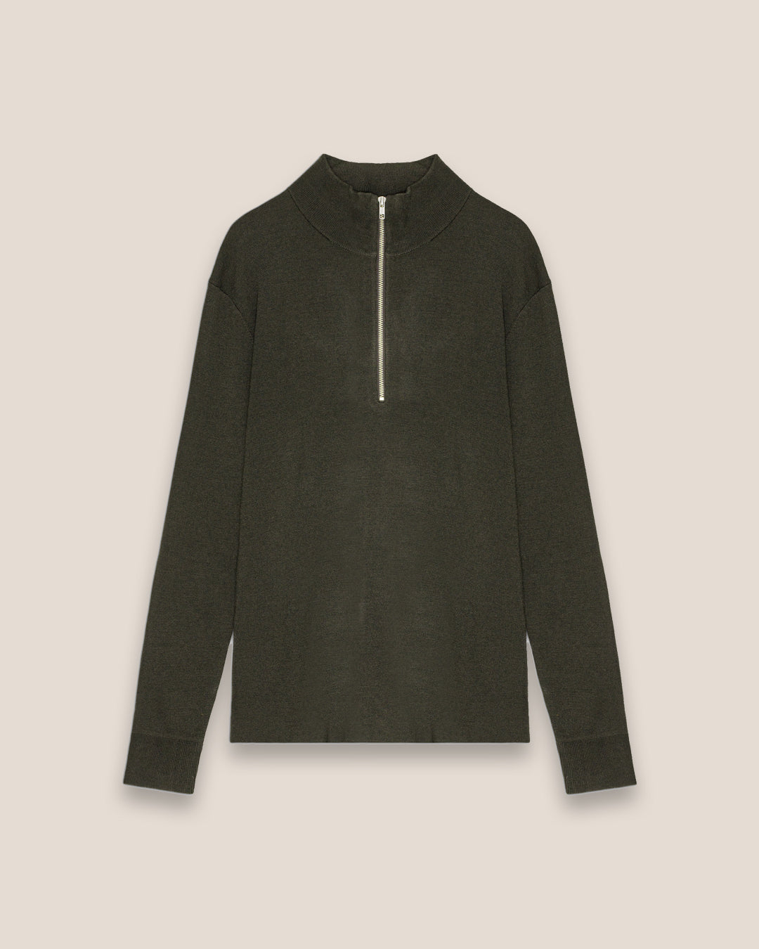 NN.07 Harald Half Zip Sweater 6530 - Dark Army